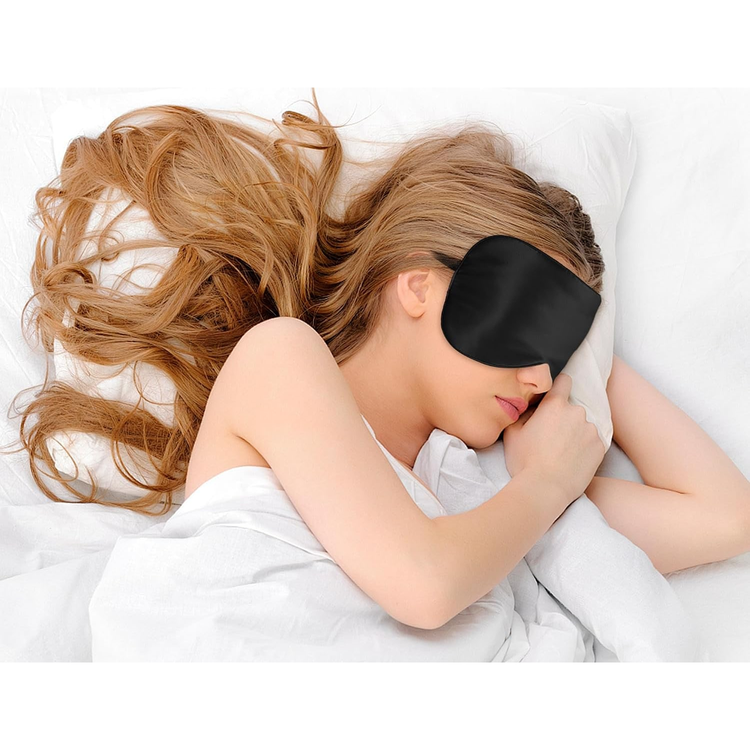 Black 22 Momme Mulberry Silk Sleep Mask with Adjustable Strap