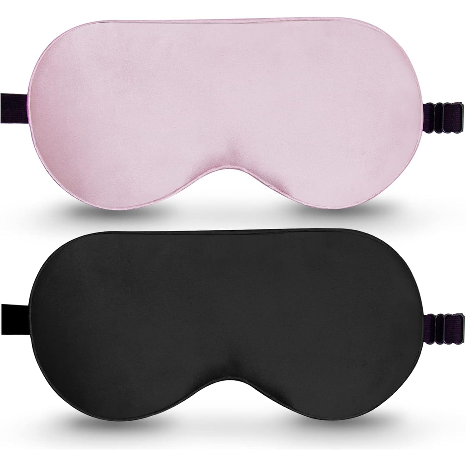 Mulberry Silk Sleep Masks 2 Pack, Pink and Black