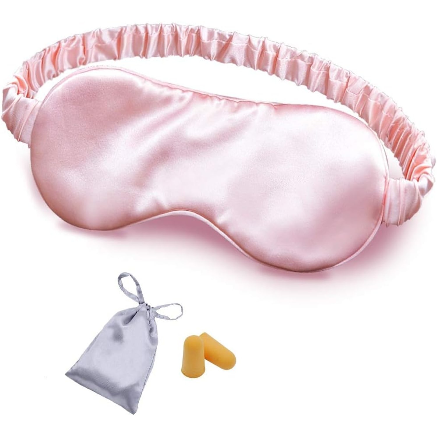 Pink 19 Momme Mulberry Silk Sleep Mask with Silk Filling