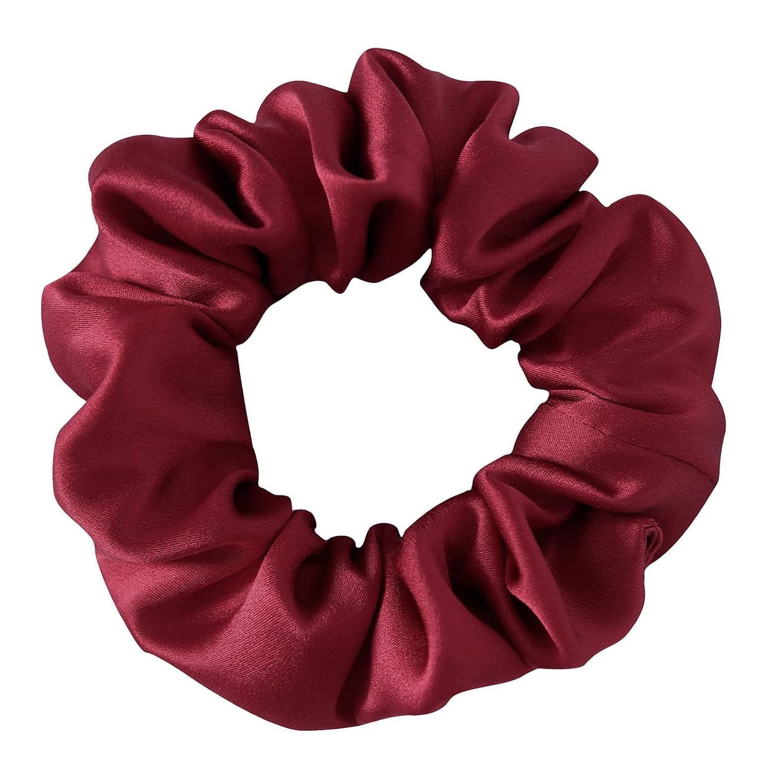 Wine Red Mulberry Silk Scrunchie