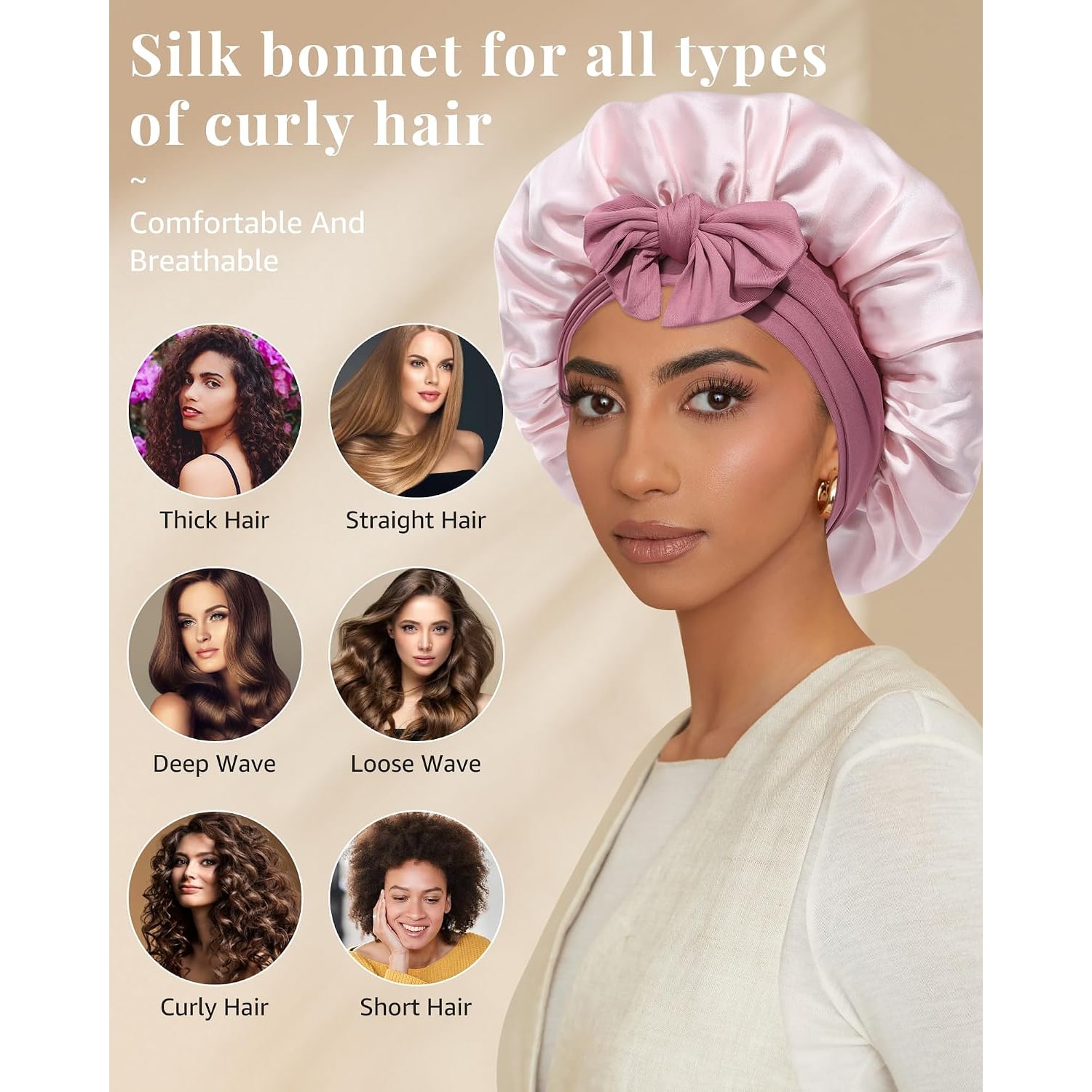 Dusty Rose 19 Momme Mulberry Silk Sleep Bonnet: image 4