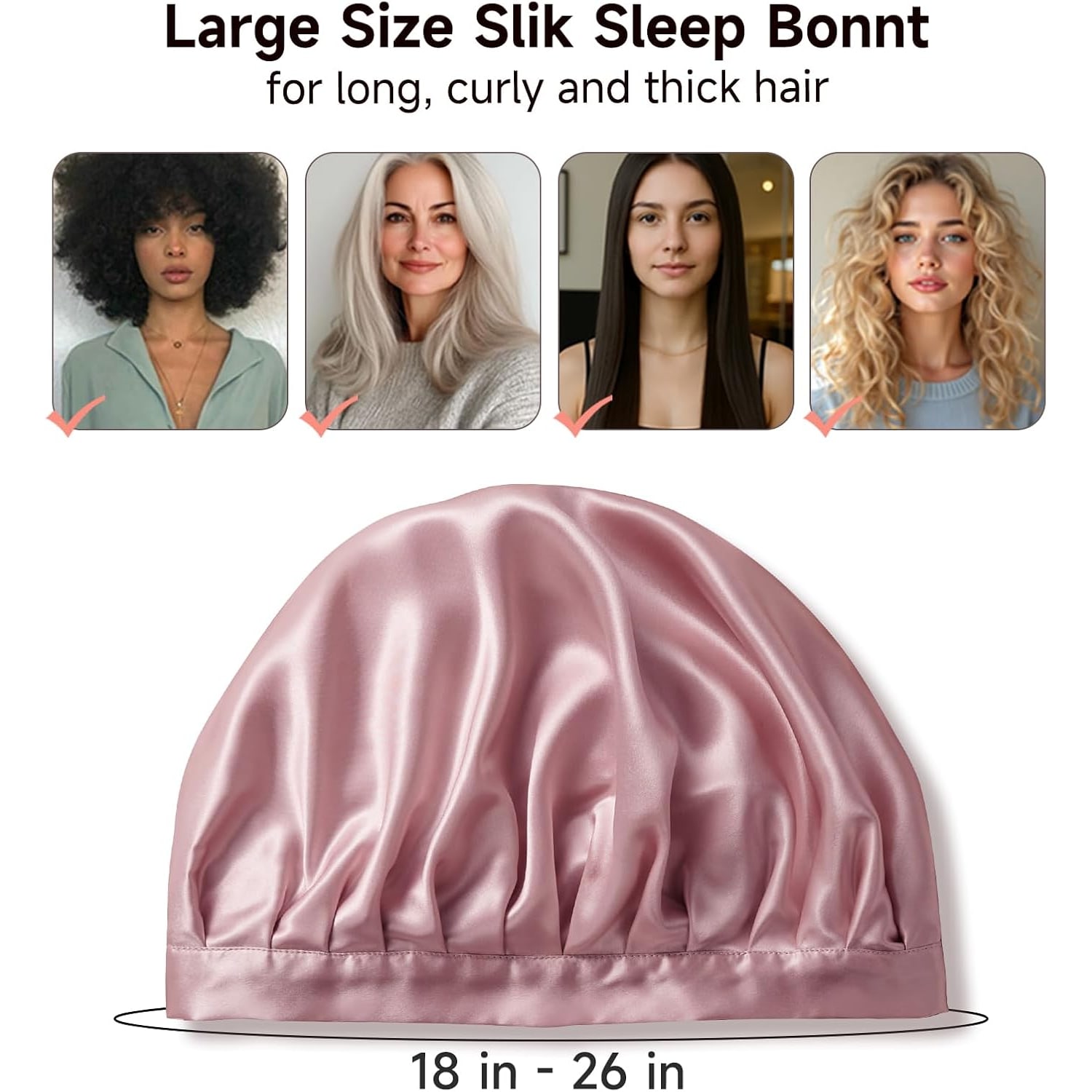 Pink 22 Momme Large Double Layer Silk Bonnet: image 3