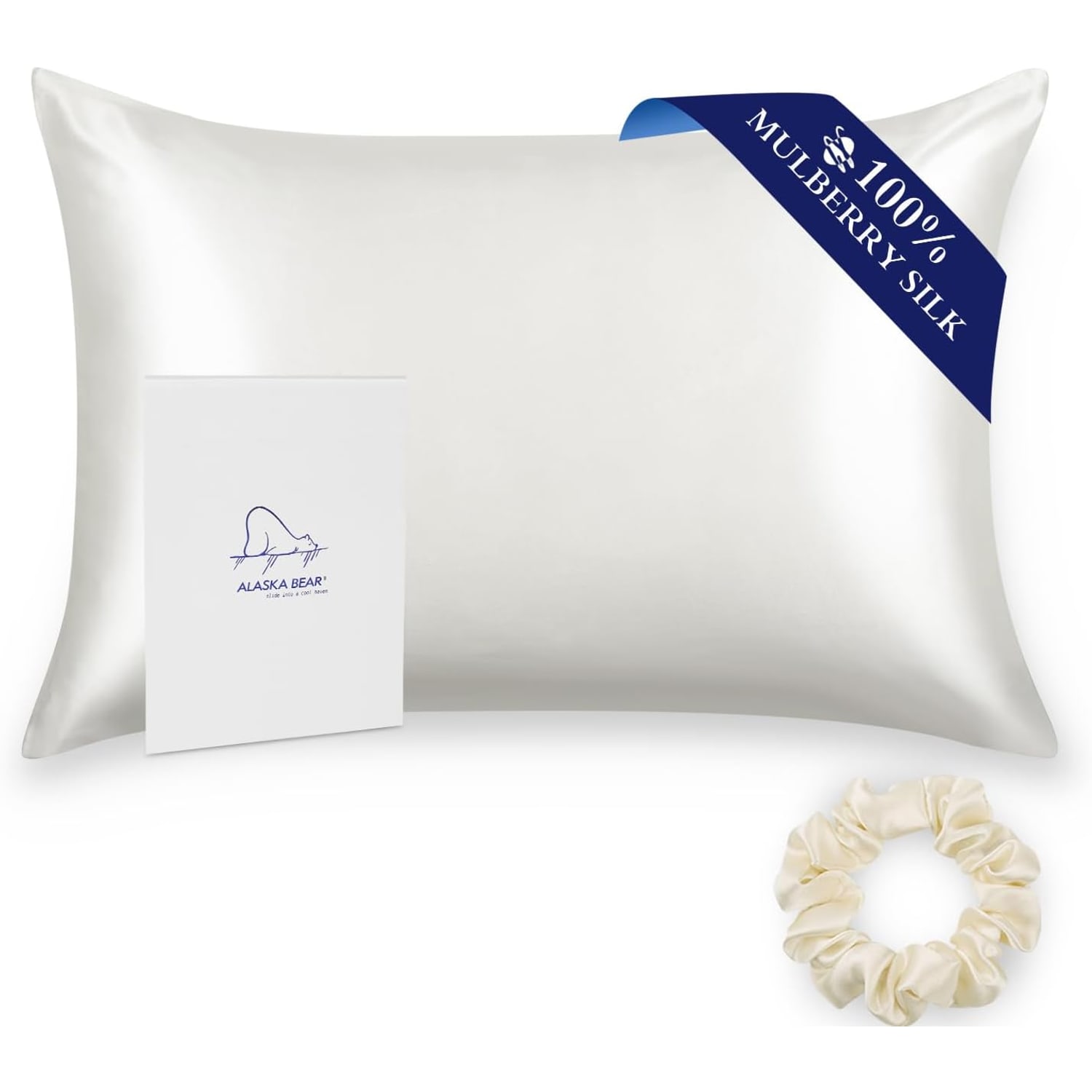 Ivory 19 Momme Silk Pillowcase, Queen