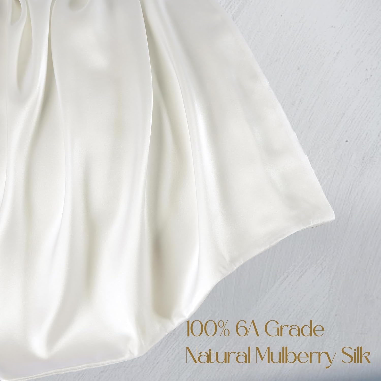 Ivory 19 Momme Mulberry Silk Pillowcases, Queen 20 x 30 in, 2 Pack