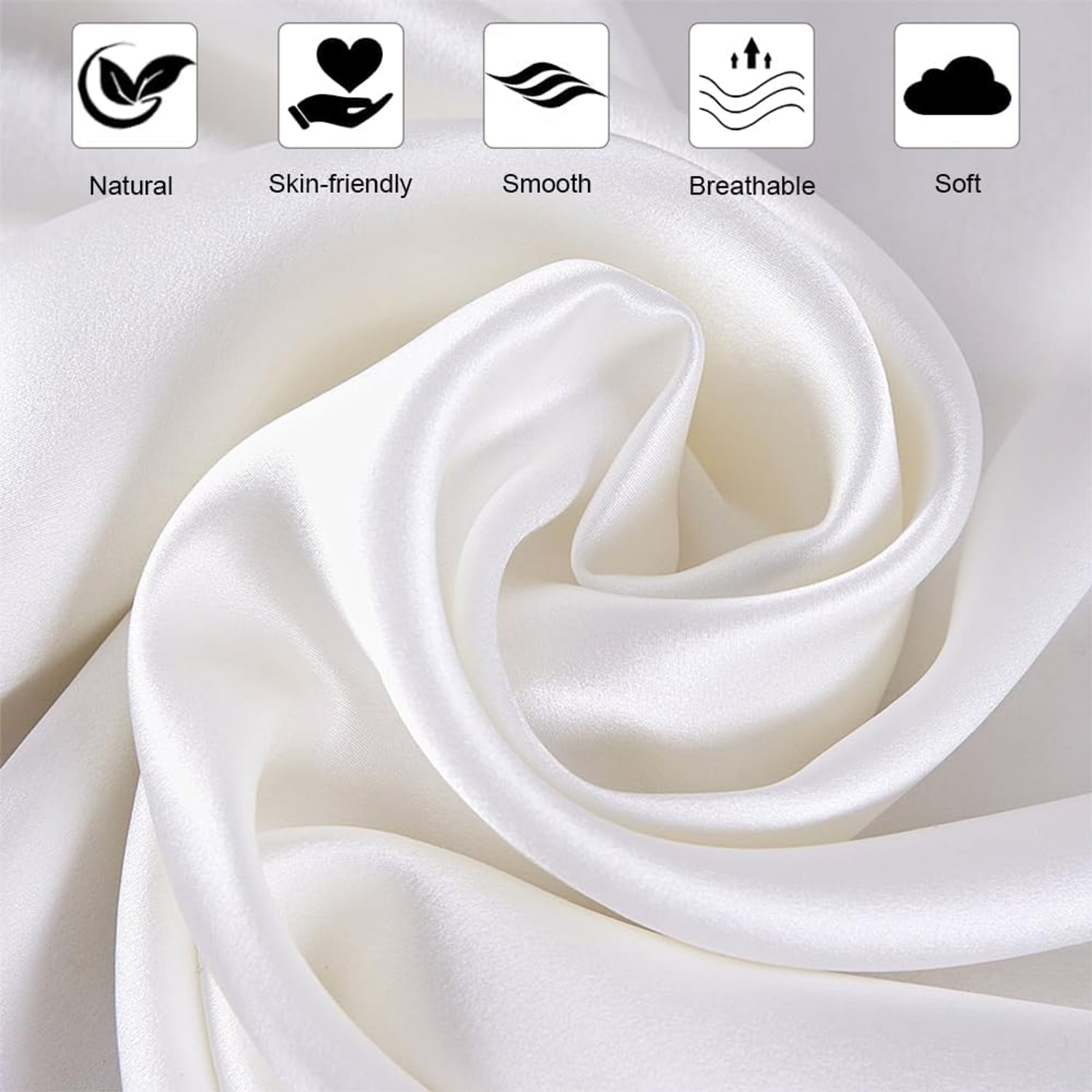 Ivory 21 Momme Mulberry Silk Pillowcase, Standard: image 4