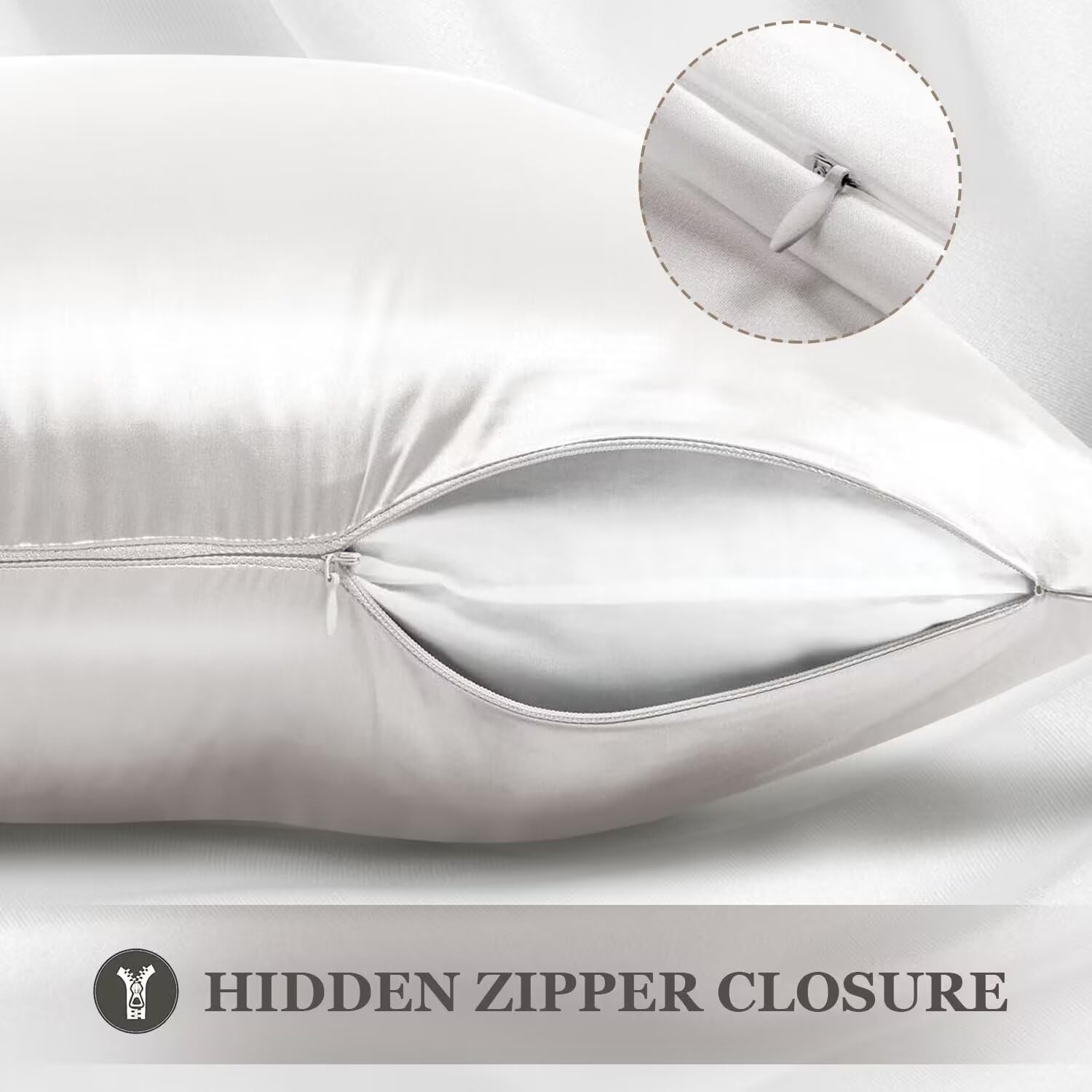 Ivory 22 Momme Mulberry Silk Pillowcase, King