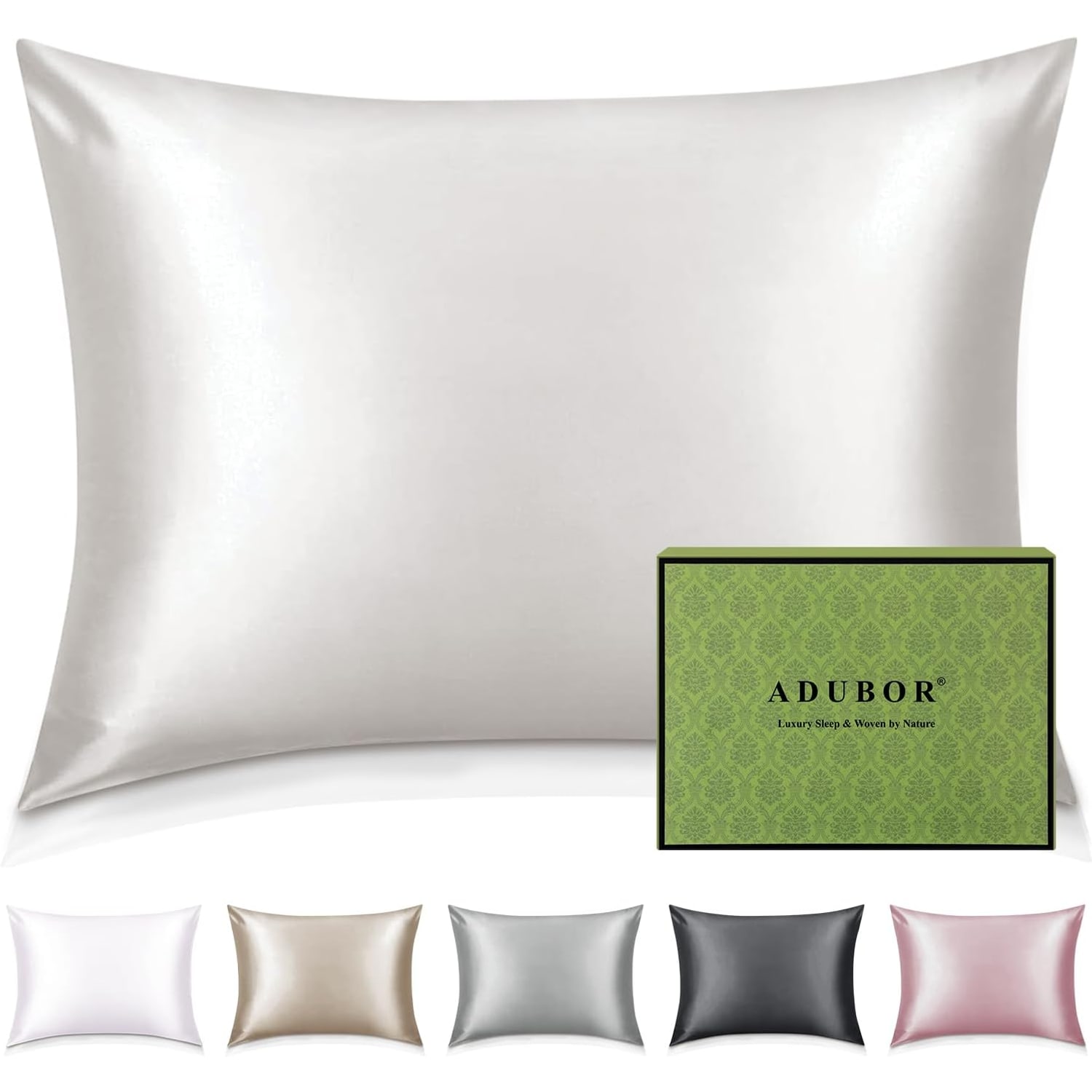 Ivory 22 Momme Mulberry Silk Pillowcase, Standard