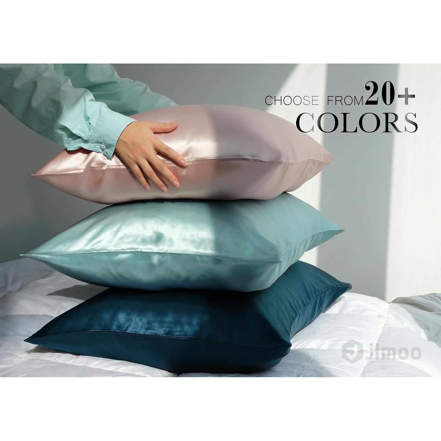 Ivory 22 Momme Mulberry Silk Pillowcases, Standard, 2 Pack: image 6