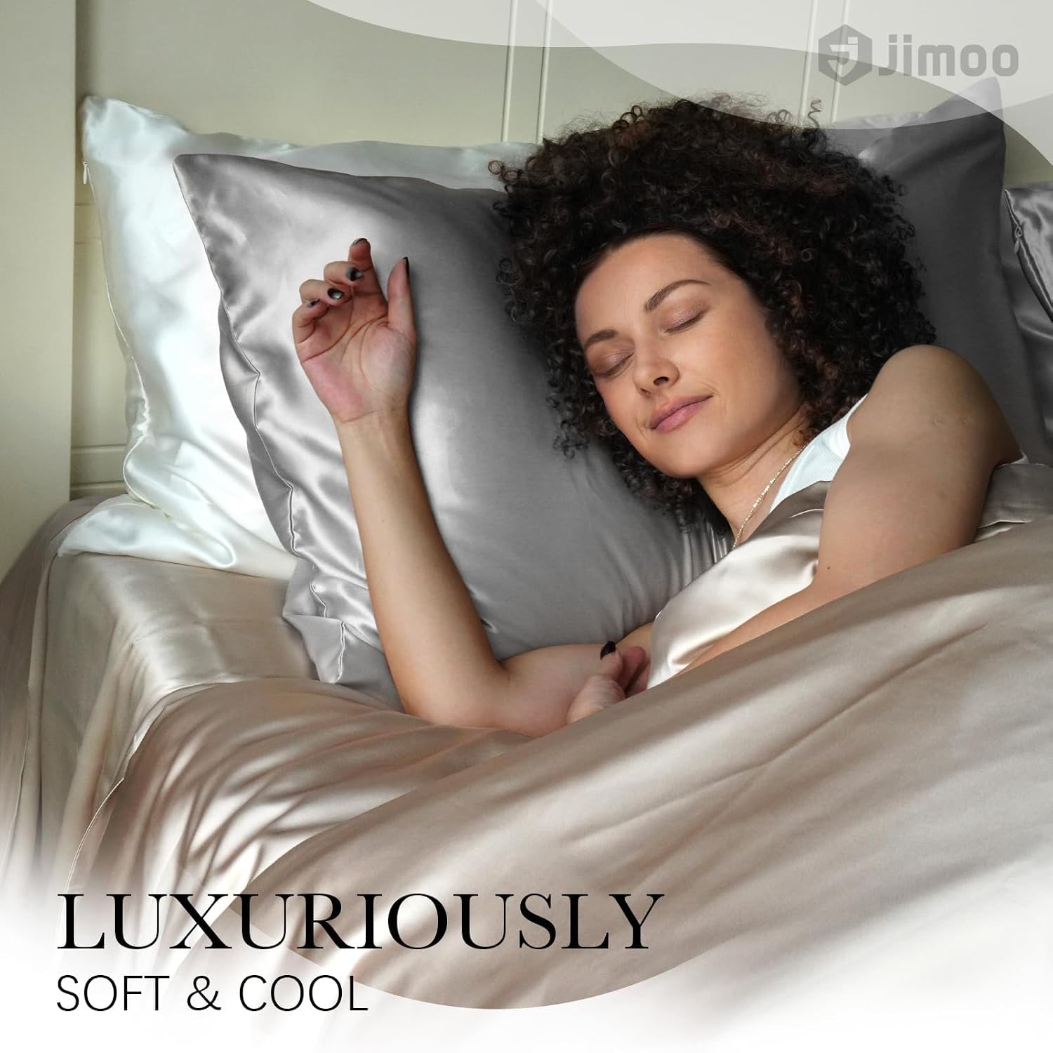 Silver Gray 22 Momme Mulberry Silk Pillowcase, Standard: image 5