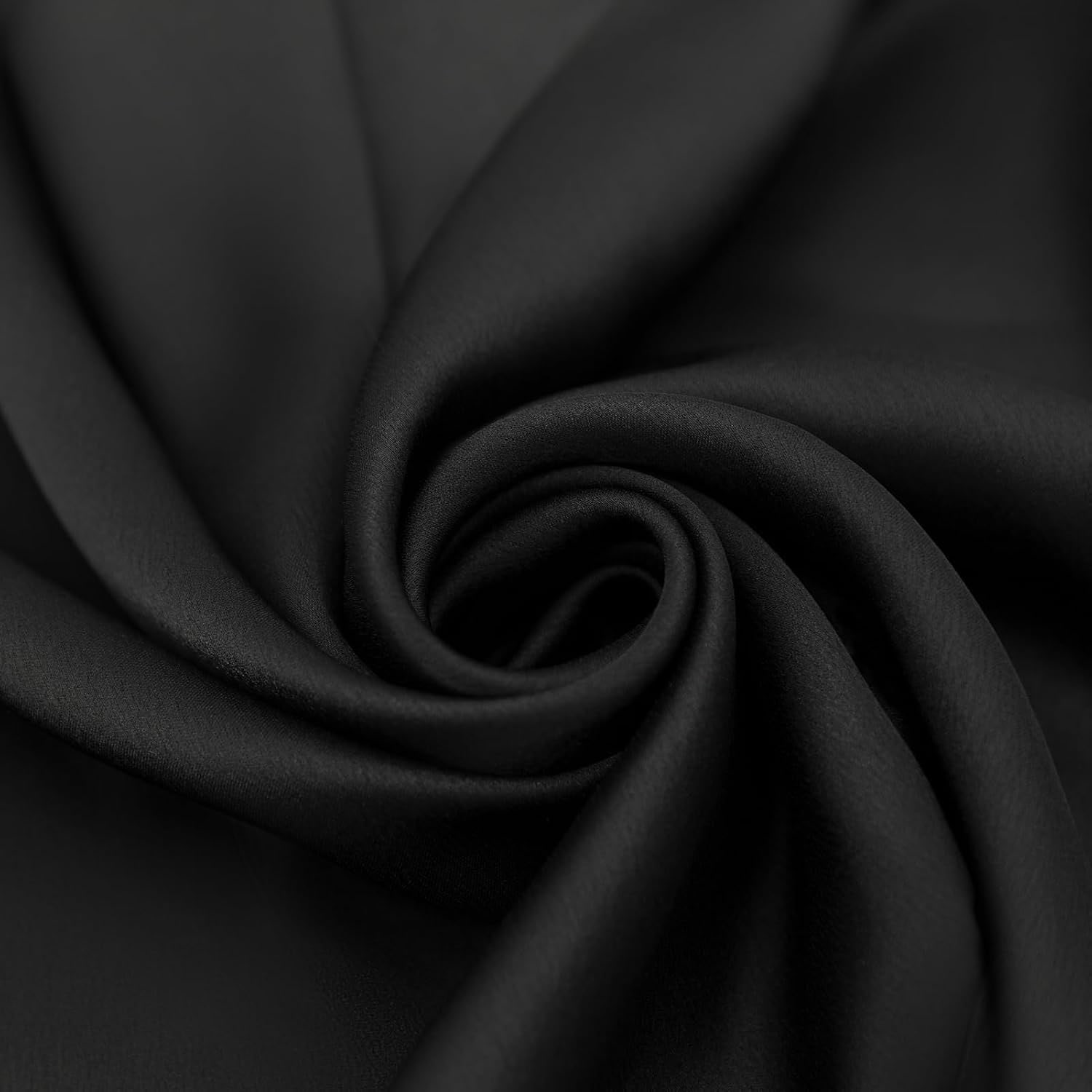 Large Square Silk Scarf 35 Inch Black