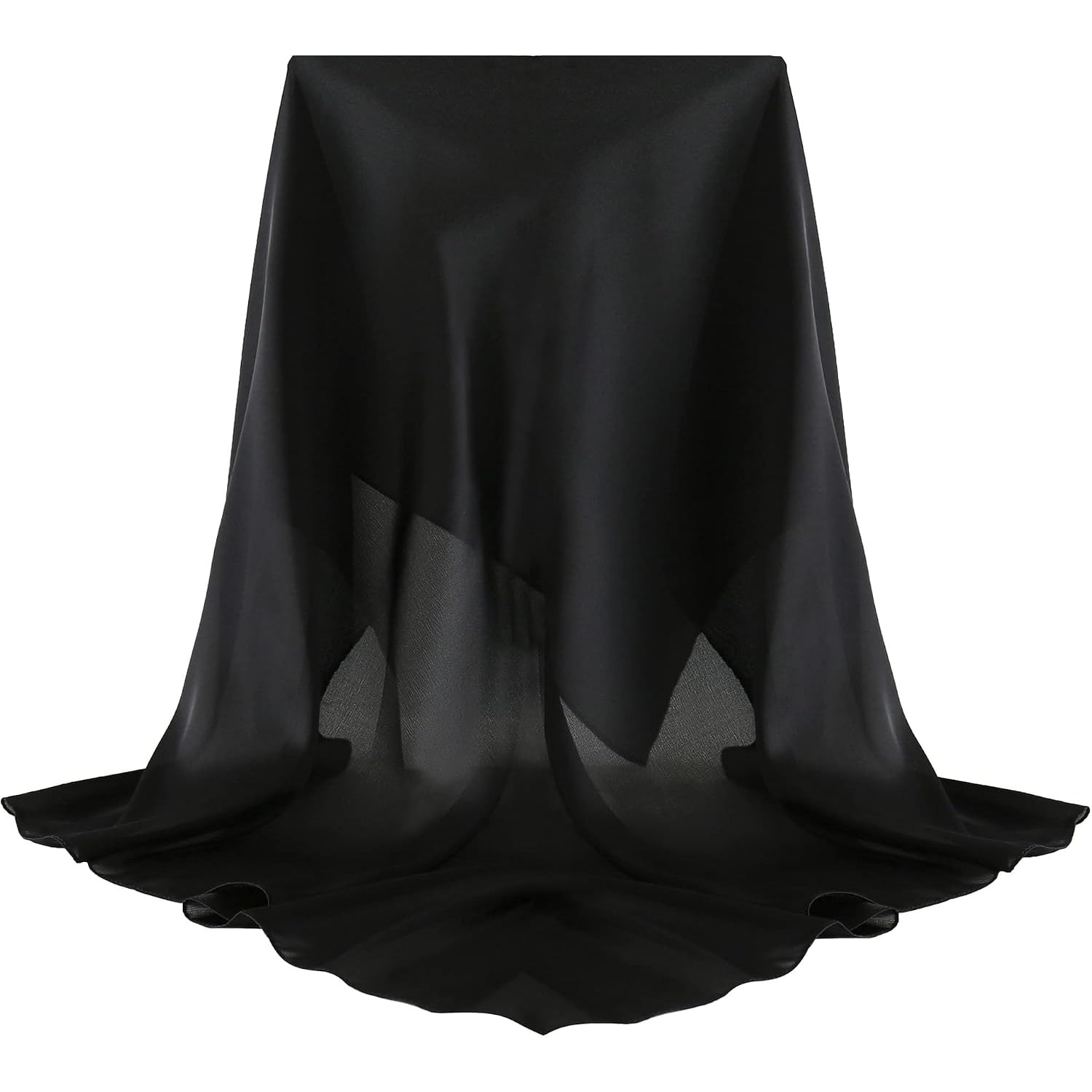 Large Square Silk Scarf 35 Inch Black