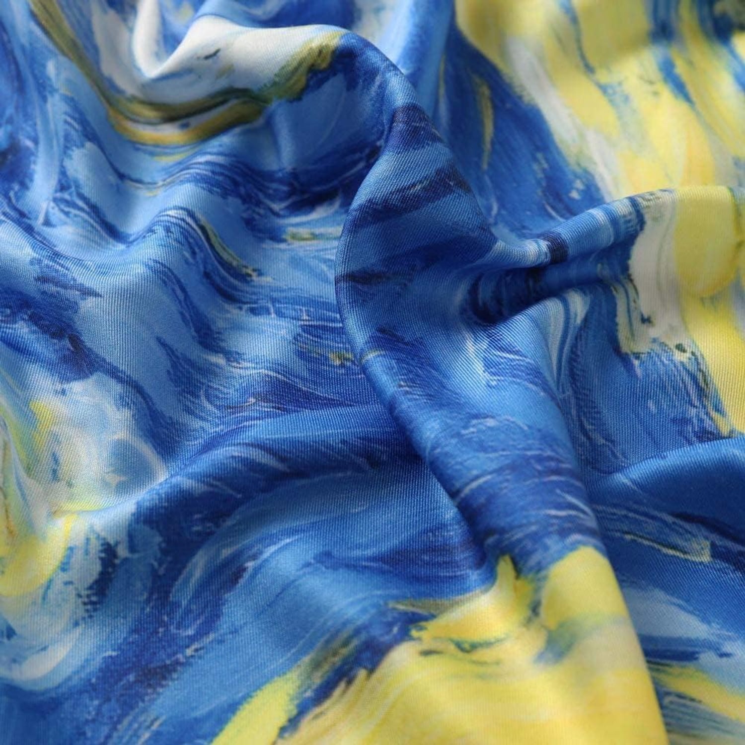 Starry Night Print 35 Inch Square Mulberry Silk Scarf: image 2