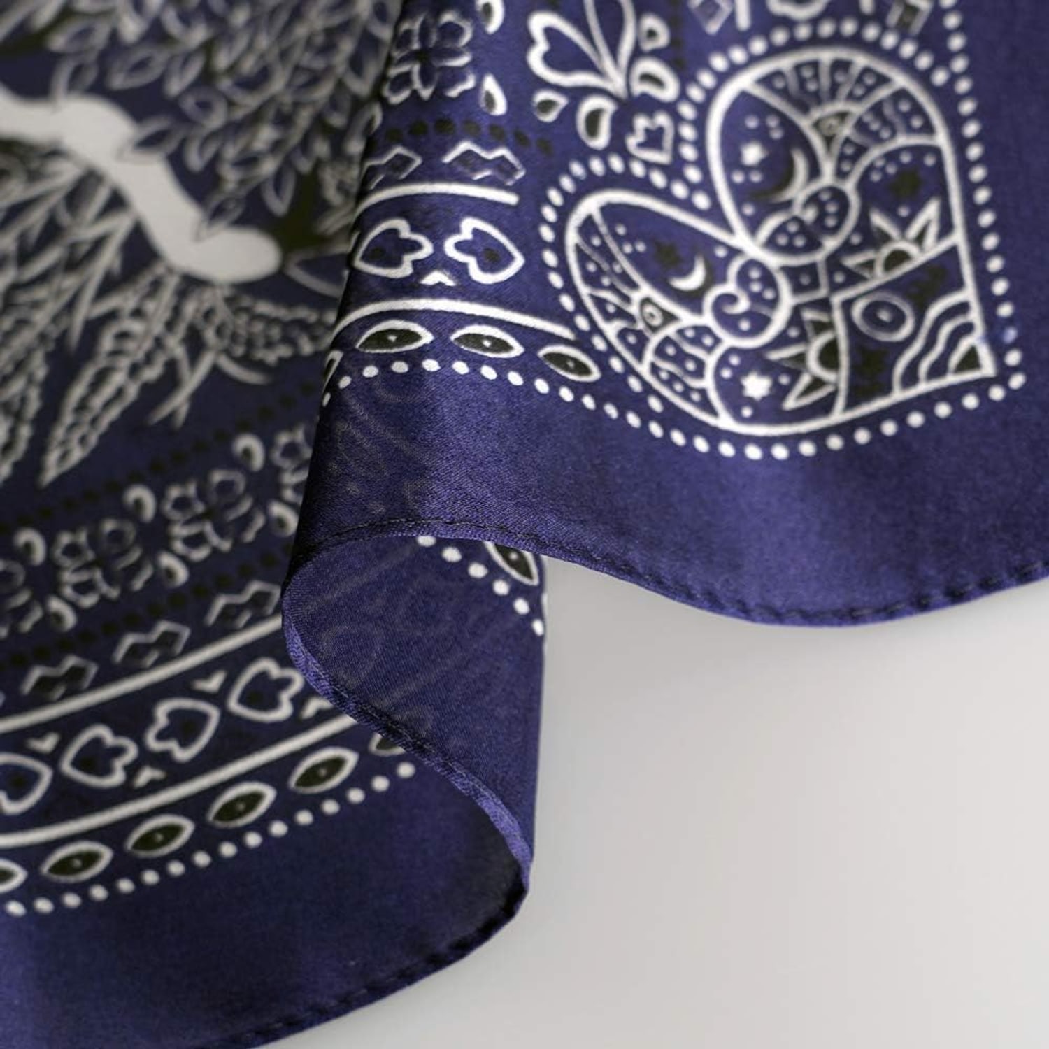 Small Square Silk Scarf 21 Inch Blue Floral