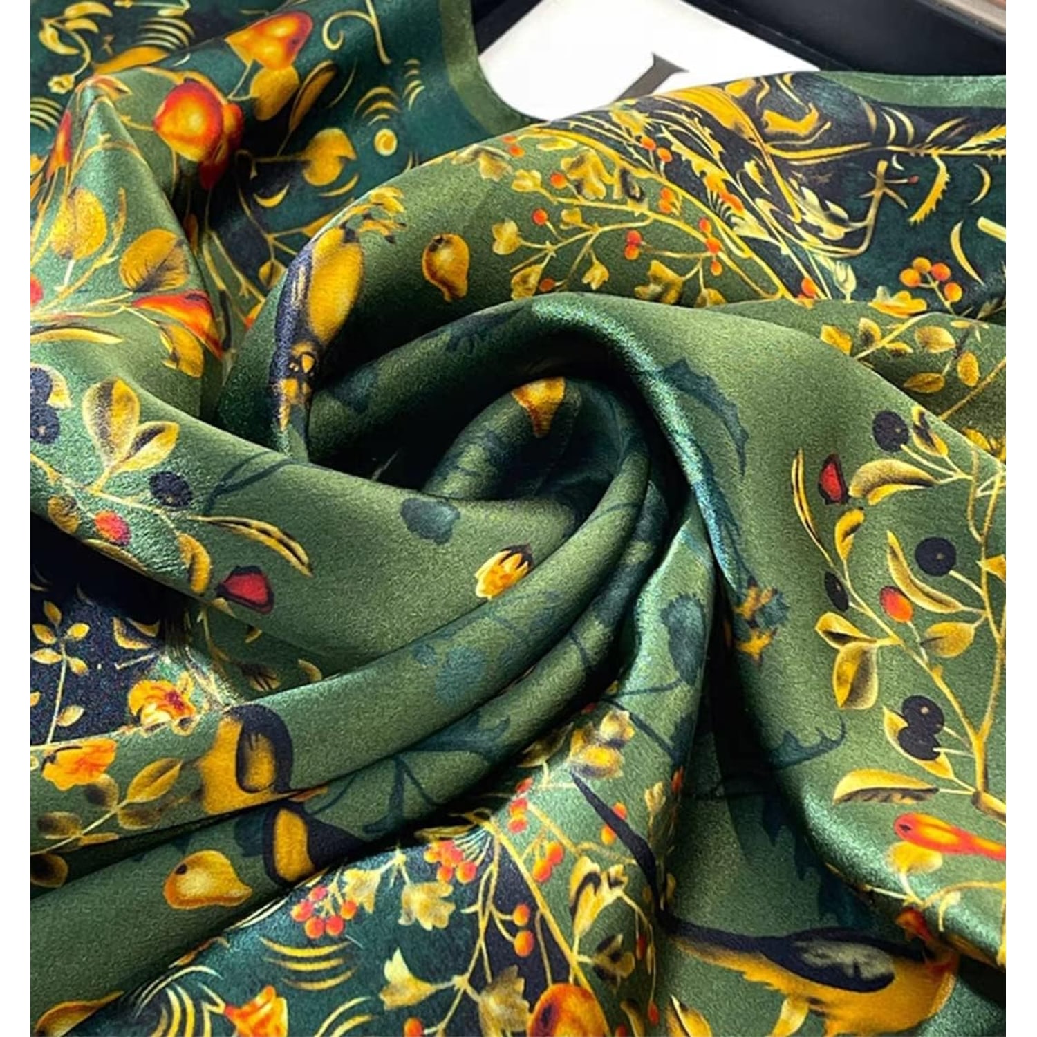 Jade Green 26 Inch Square Silk Scarf: image 2