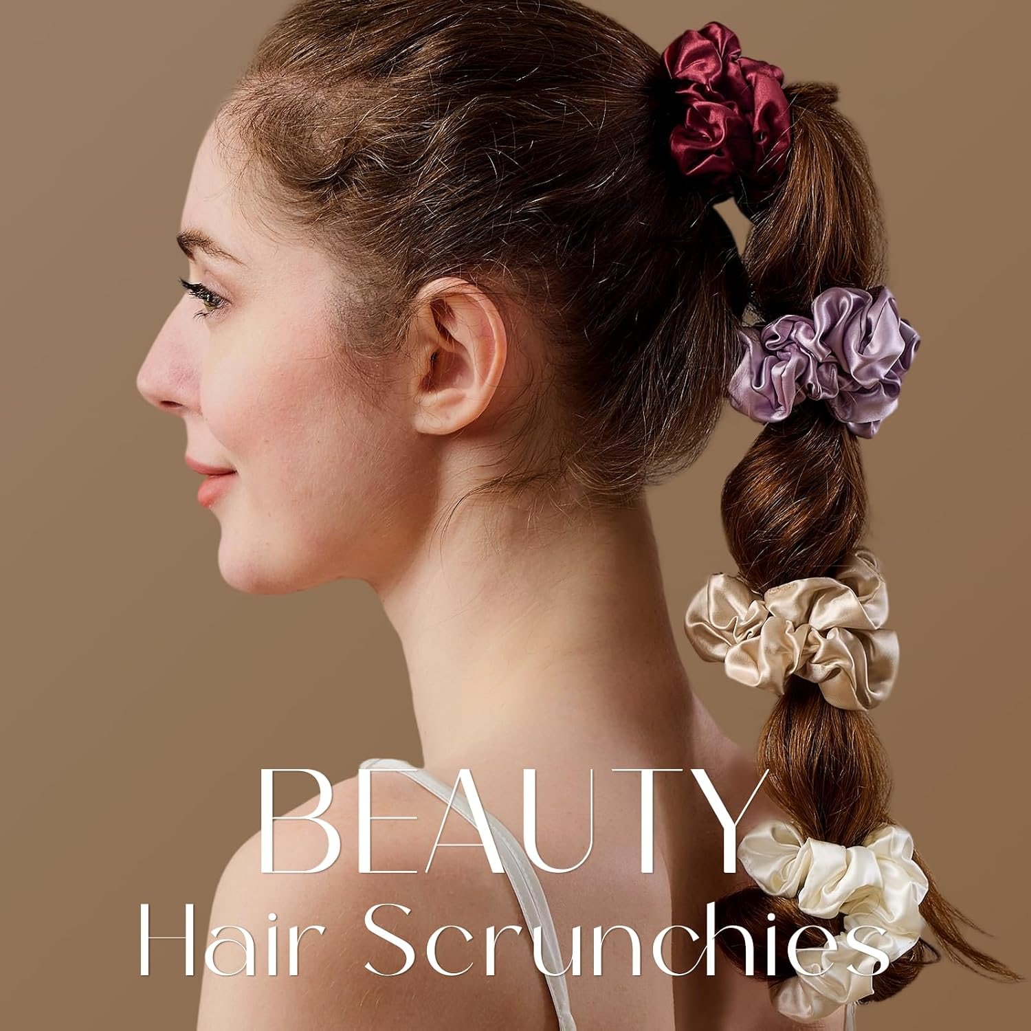 19 Momme Silk Scrunchies, 3 Pack, Black