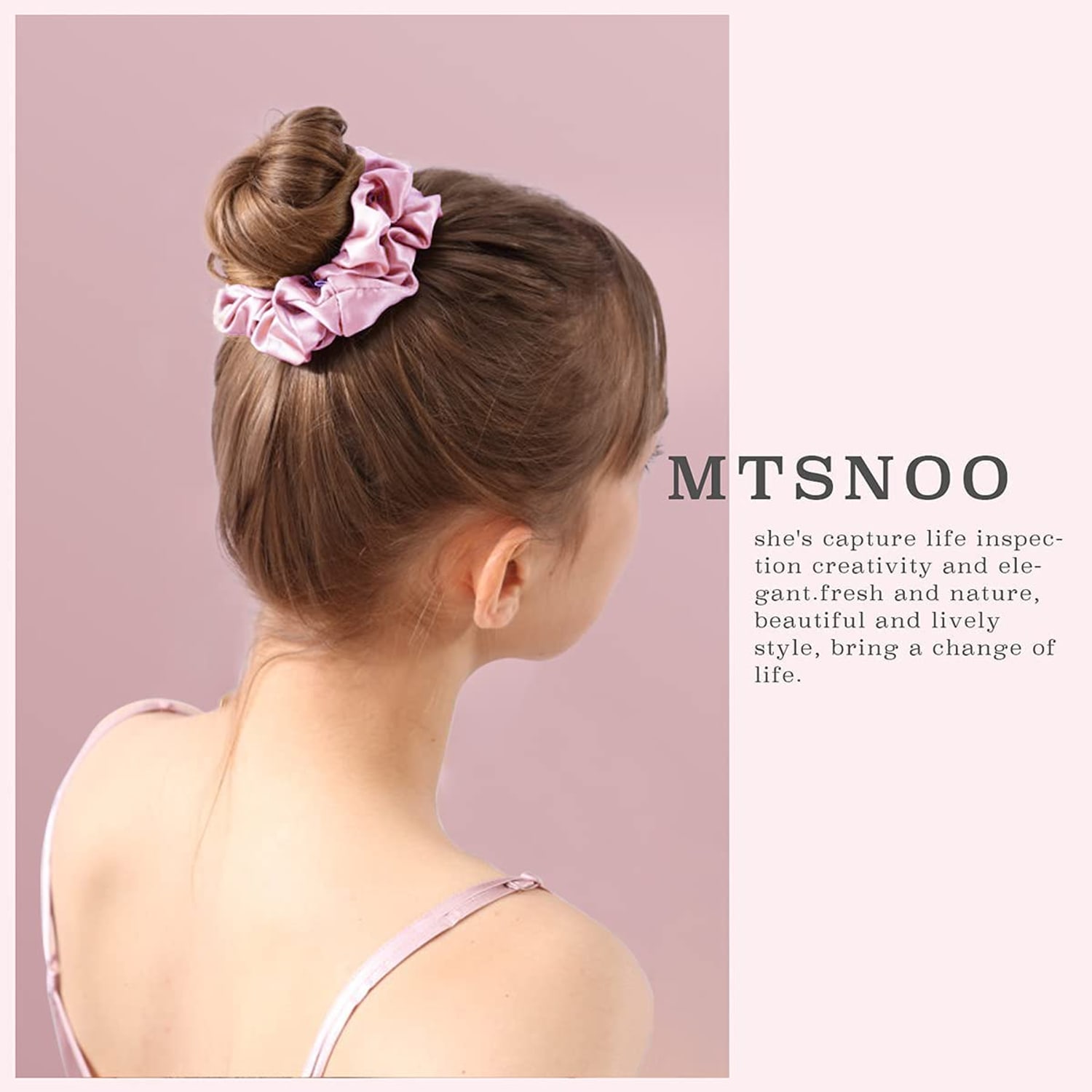 22 Momme Mini Silk Scrunchies 3 Pack, Pink: image 3