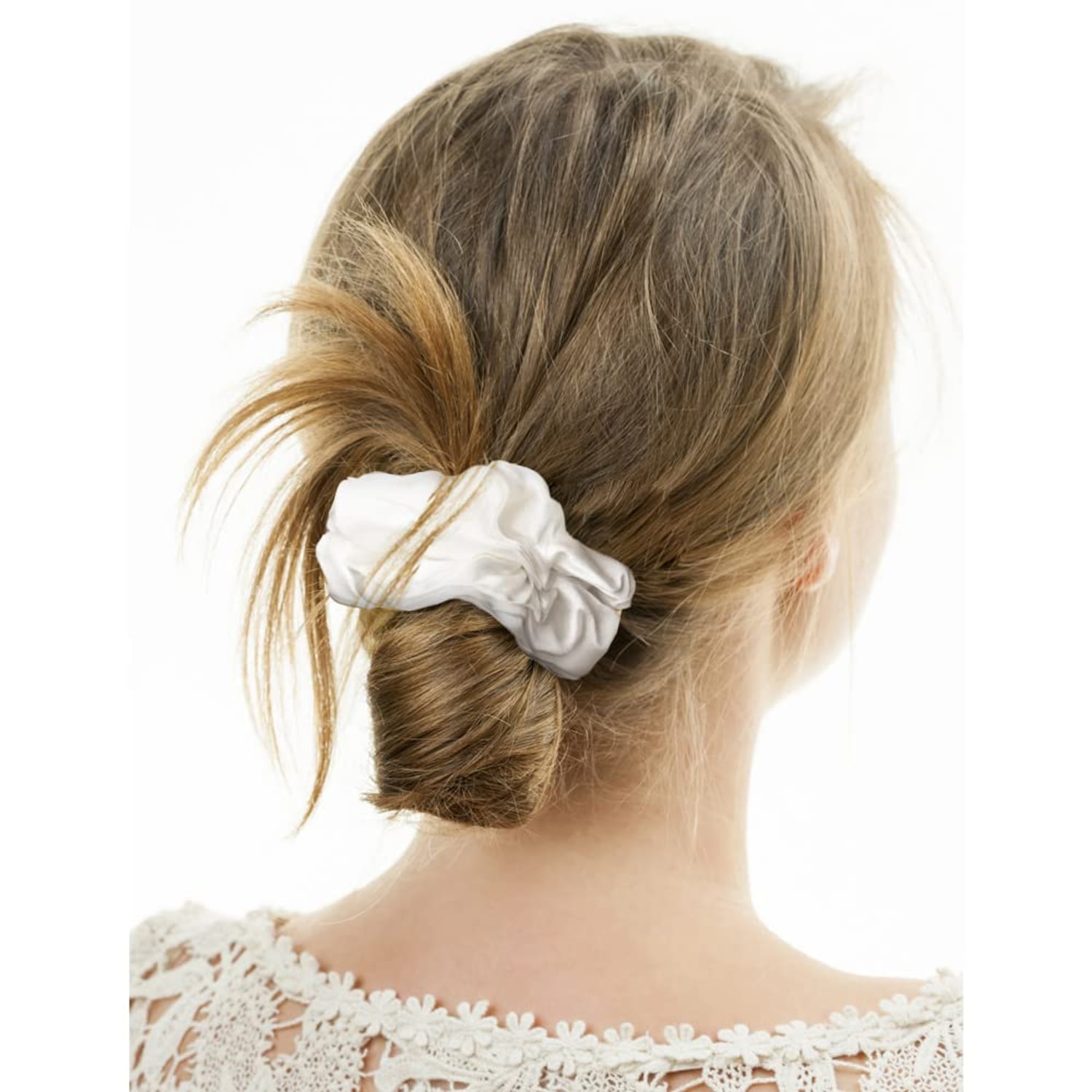 22 Momme Mulberry Silk Scrunchies 3 Pack (Black, Navy, Emerald): image 7
