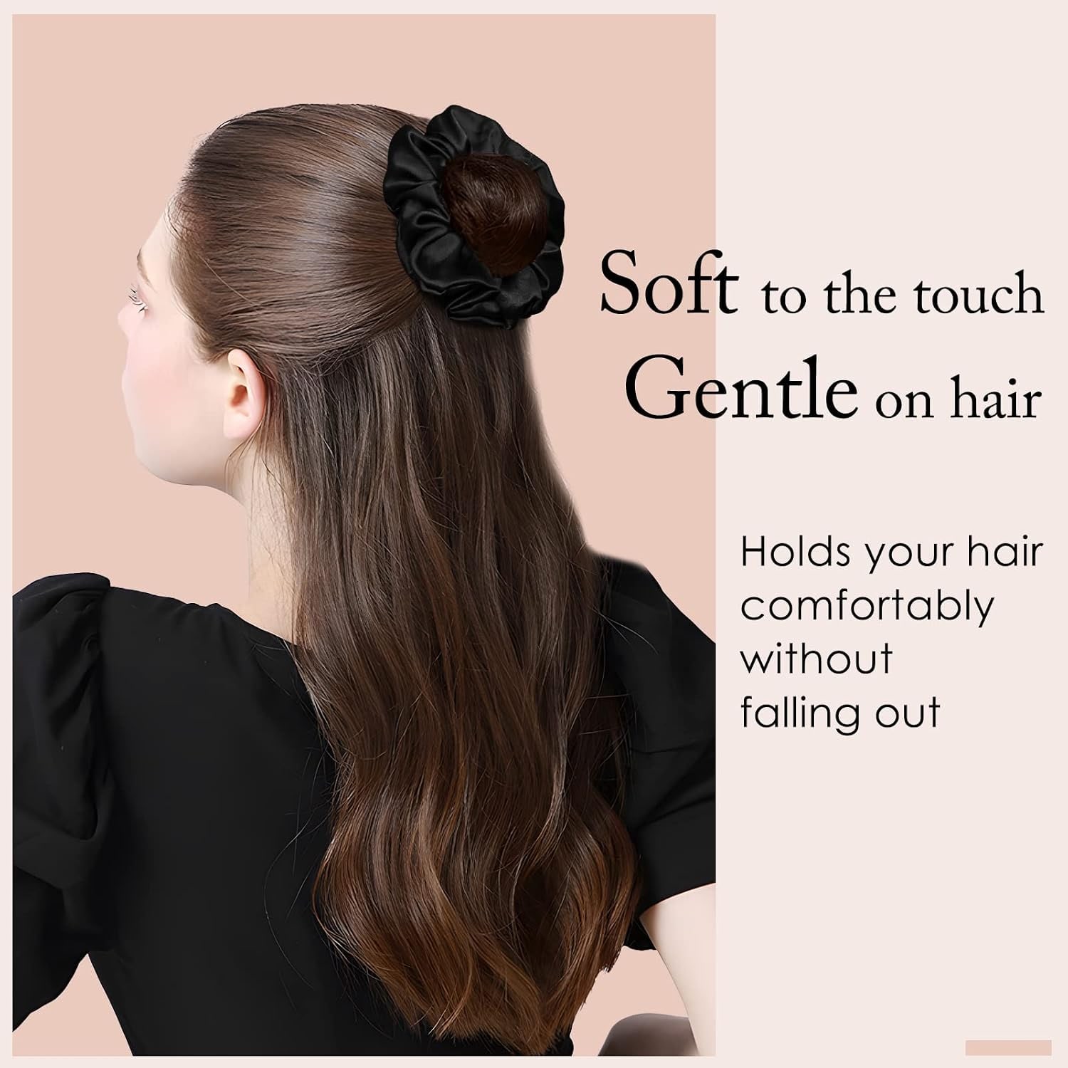 Black Mulberry Silk Scrunchies 3 Pack