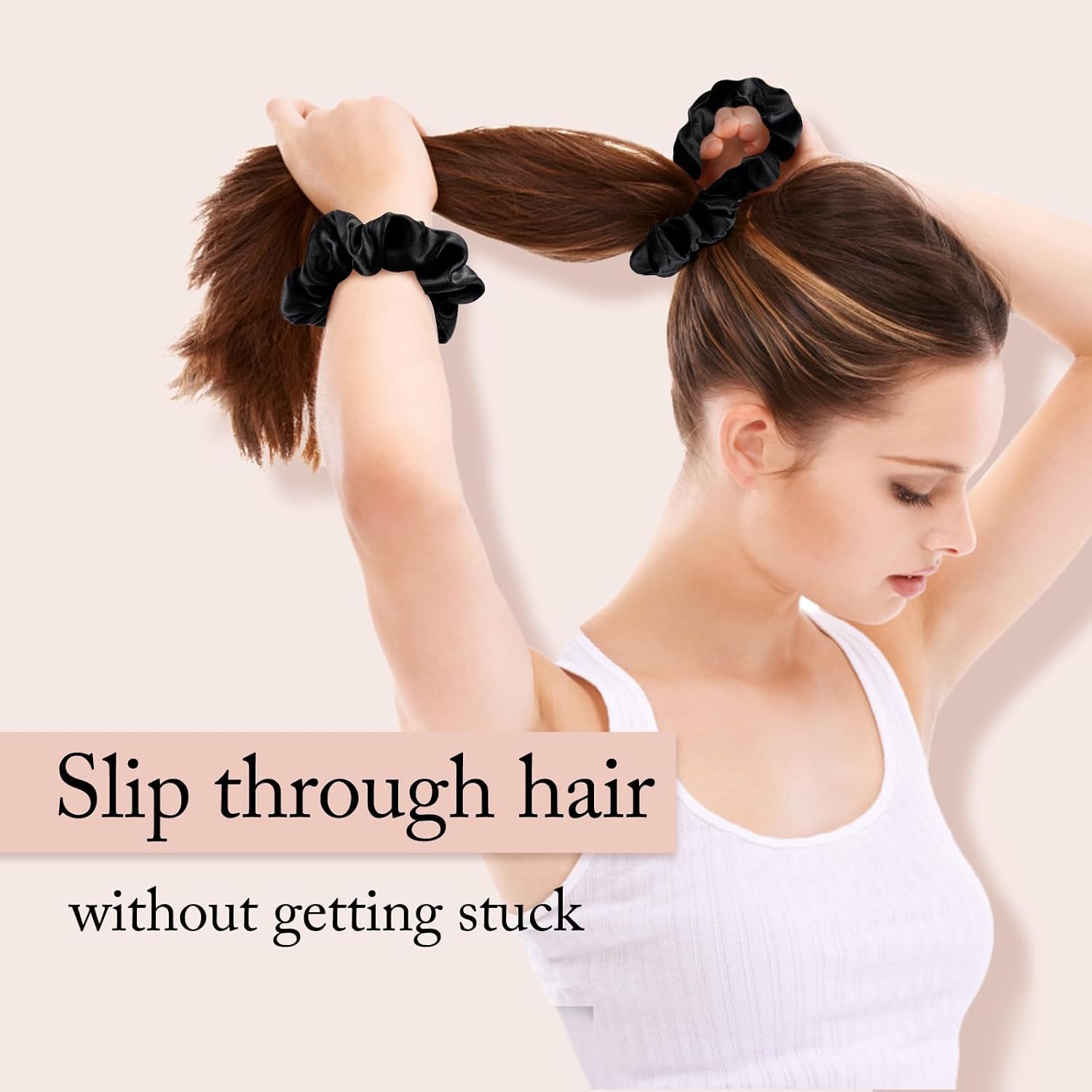 Black Mulberry Silk Scrunchies 3 Pack