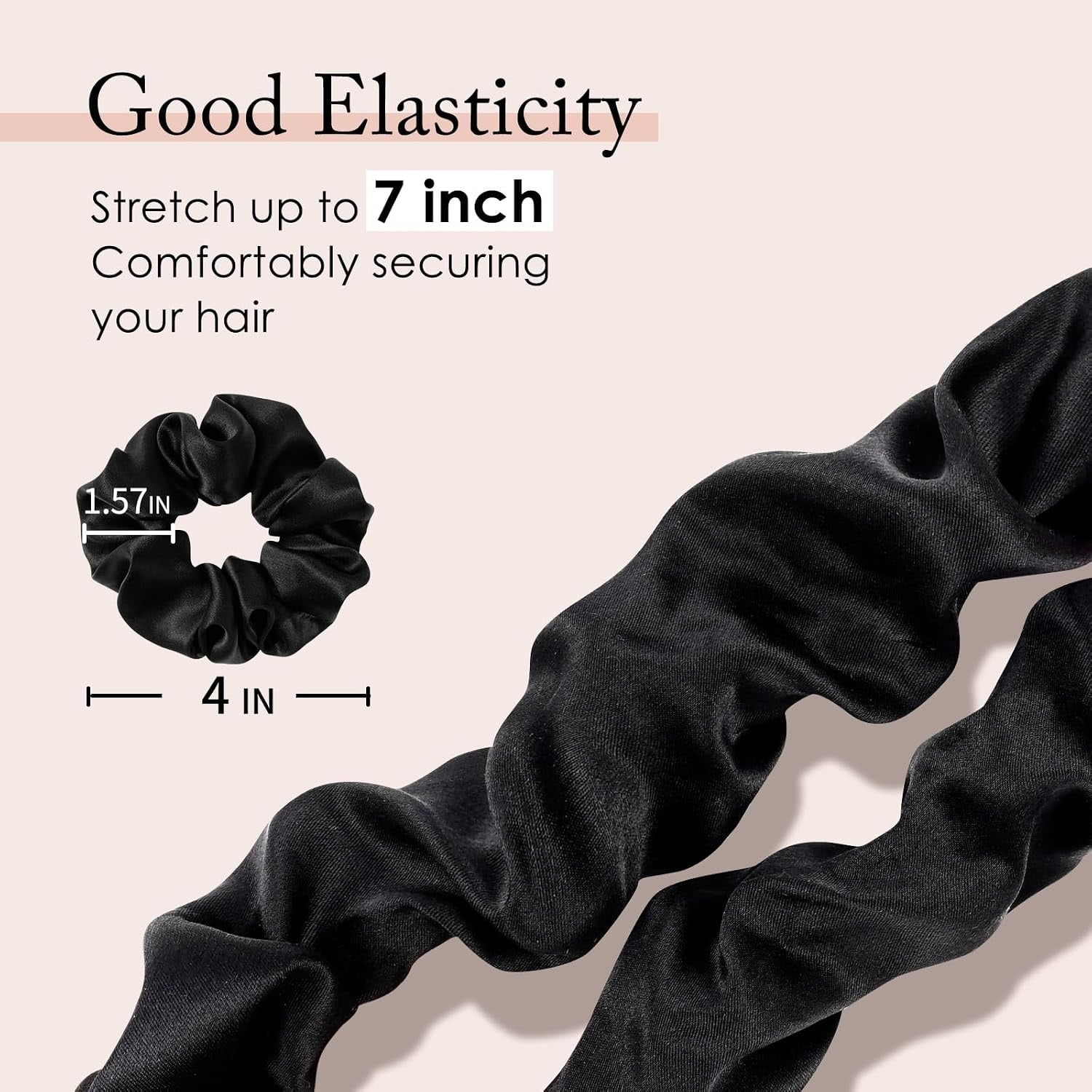 Black Mulberry Silk Scrunchies 3 Pack
