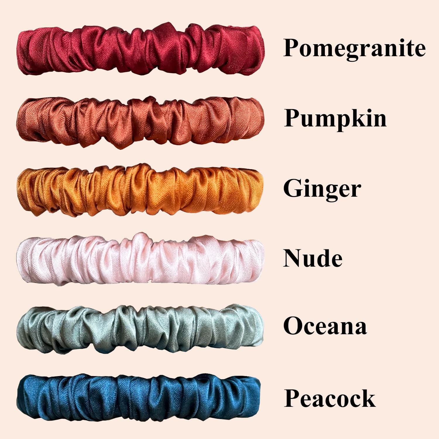 Mulberry Silk Scrunchies 6 Pack in Vintage Colors