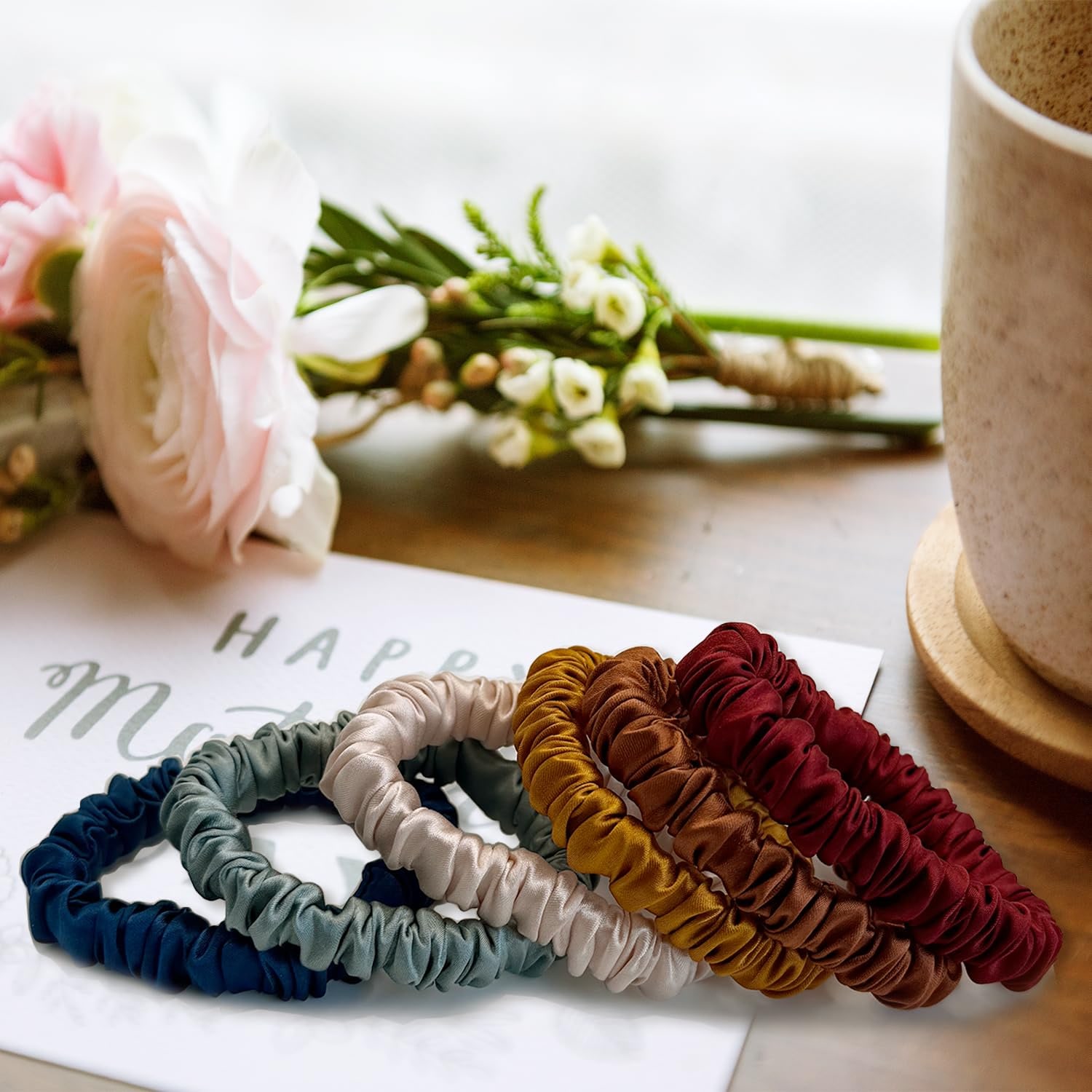 Mulberry Silk Scrunchies 6 Pack in Vintage Colors