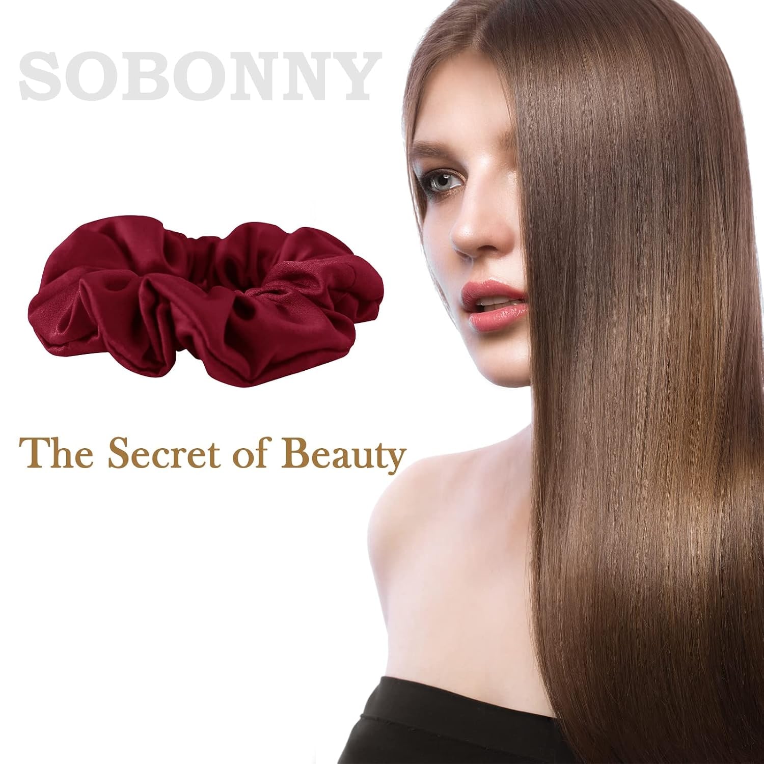 Wine Red Mulberry Silk Scrunchie