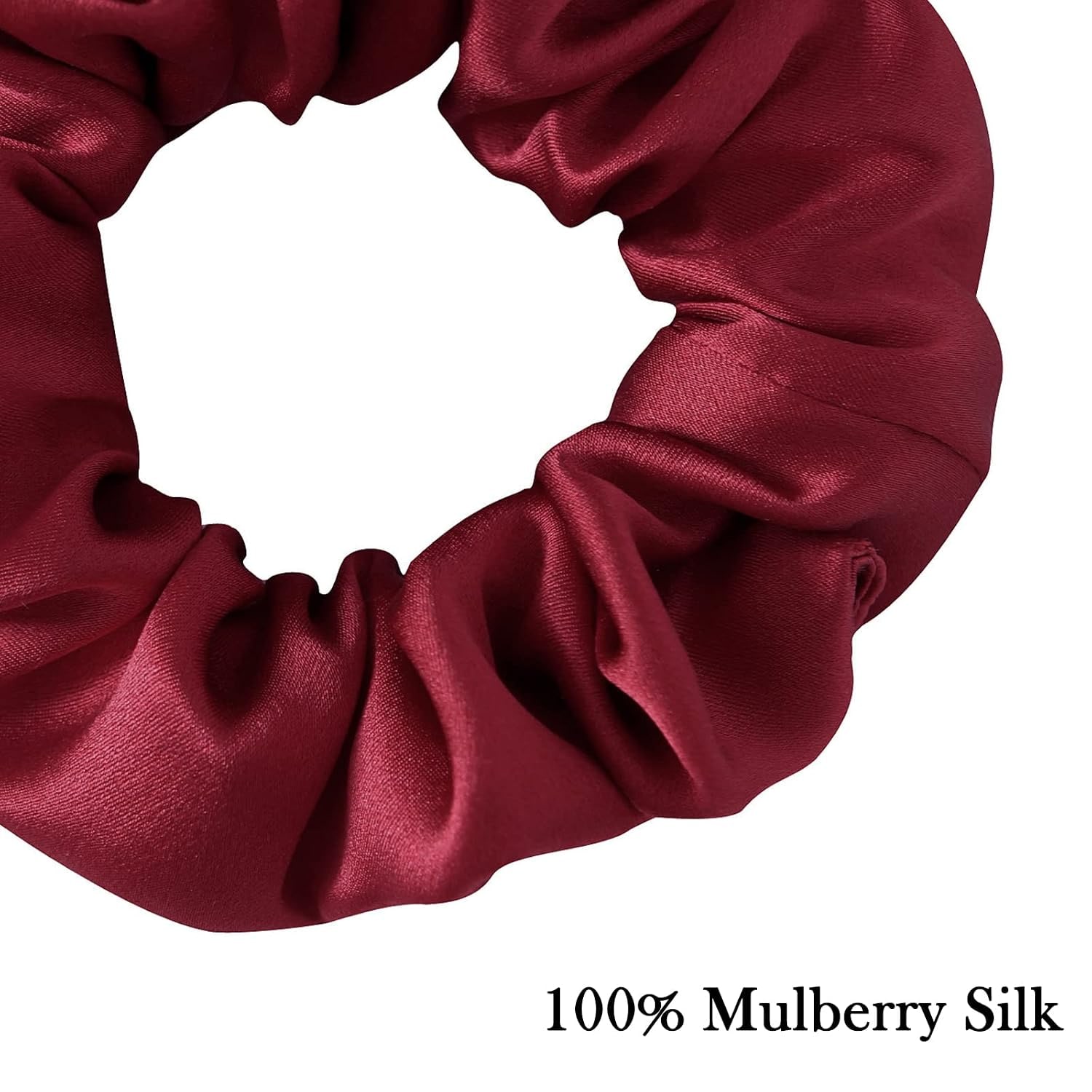 Wine Red Mulberry Silk Scrunchie