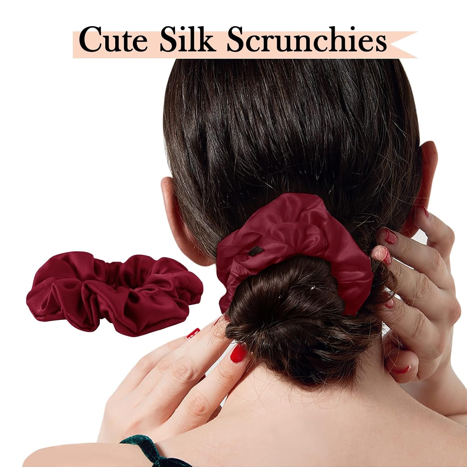 Wine Red Mulberry Silk Scrunchie