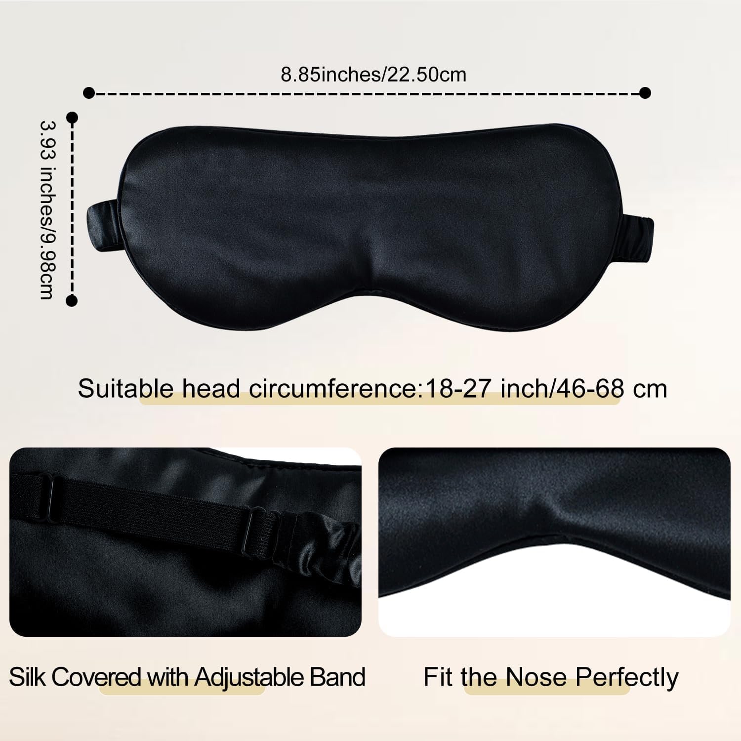 Black 22 Momme Mulberry Silk Sleep Mask: image 3