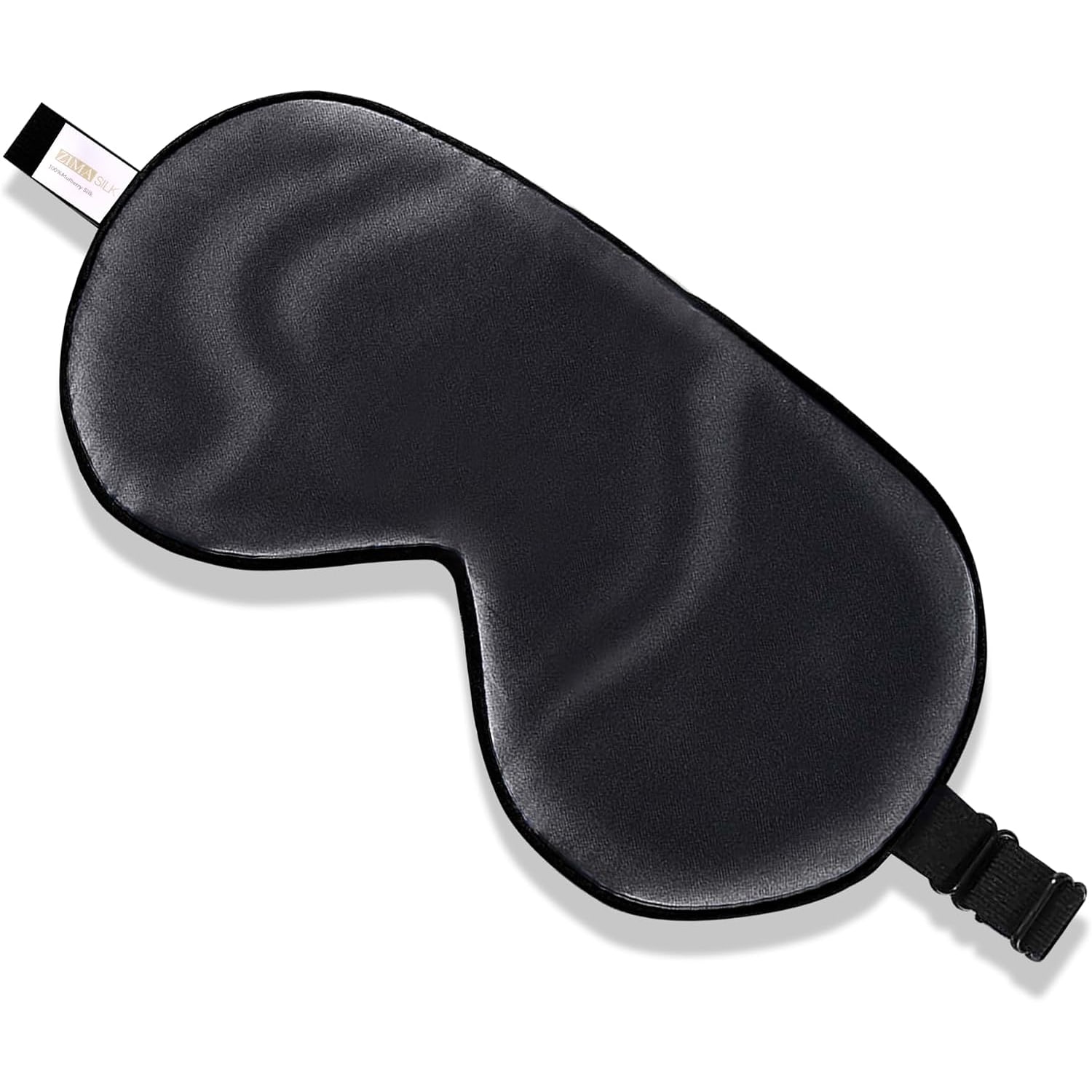 Black Mulberry Silk Sleep Mask with Adjustable Strap: image 1