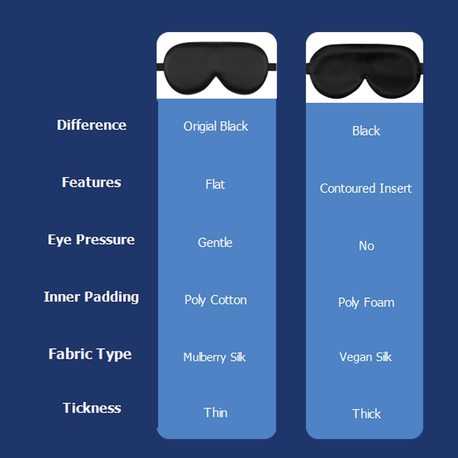 Black Silk Sleep Mask with Cotton Filling: image 6