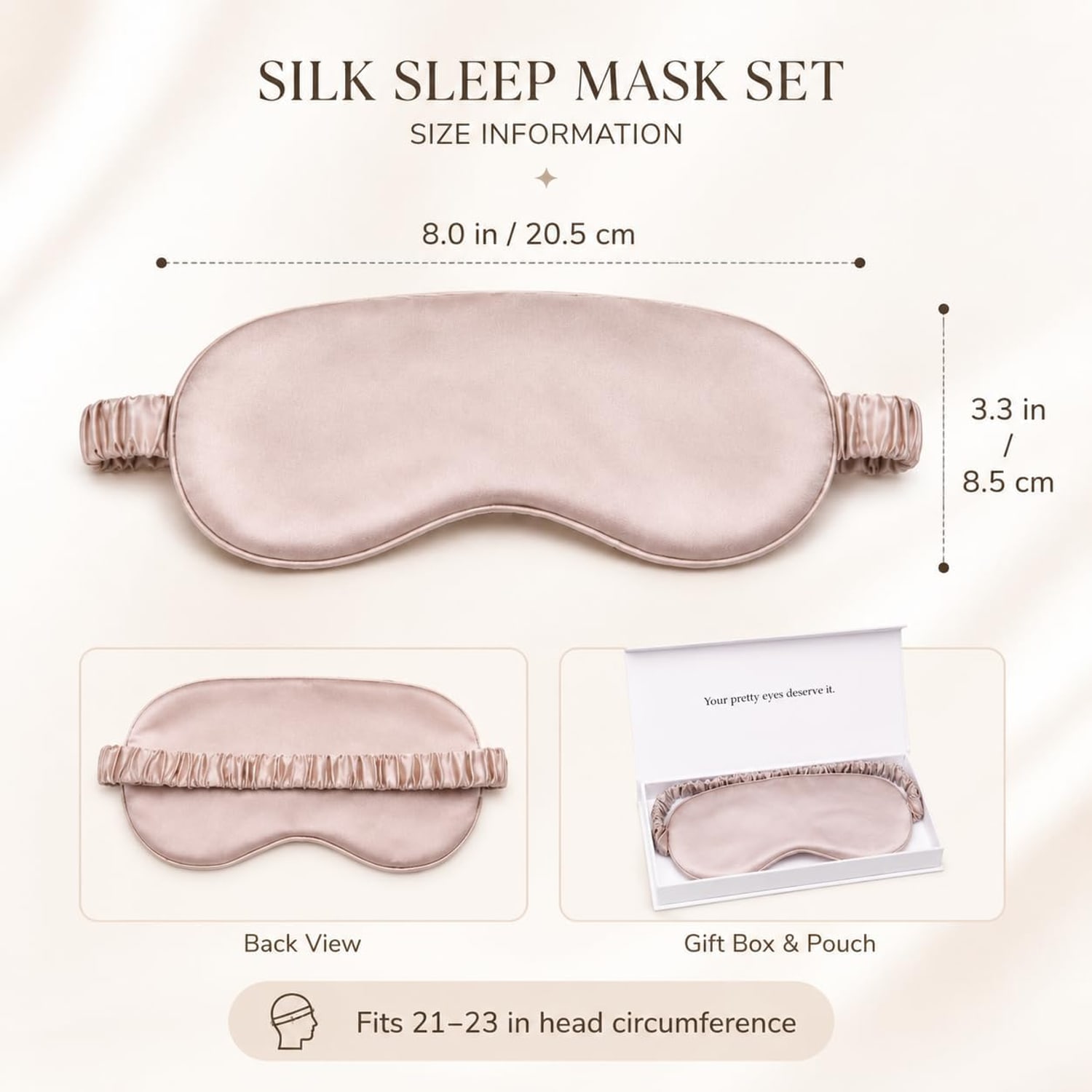 Caramel 19 Momme Mulberry Silk Sleep Mask: image 3
