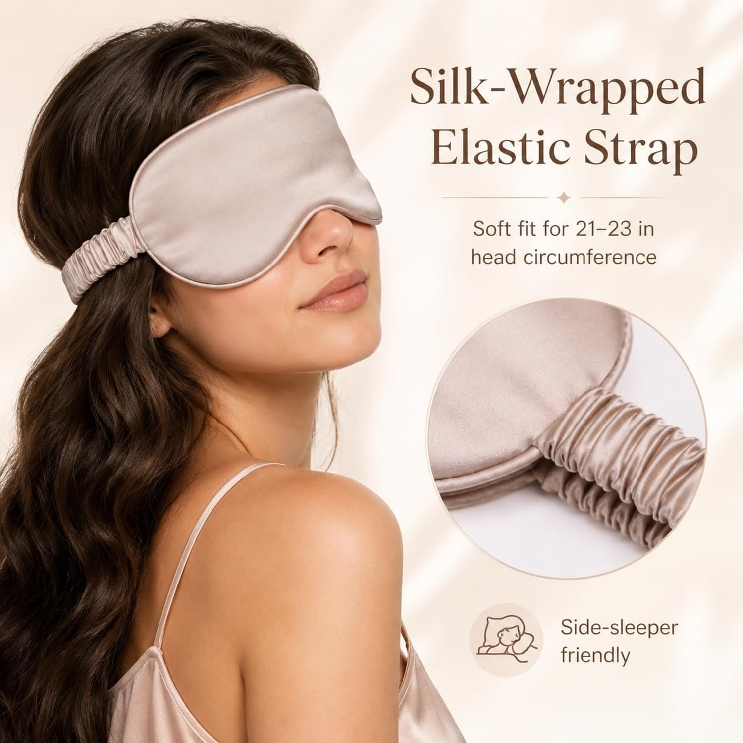 Caramel 19 Momme Mulberry Silk Sleep Mask: image 4