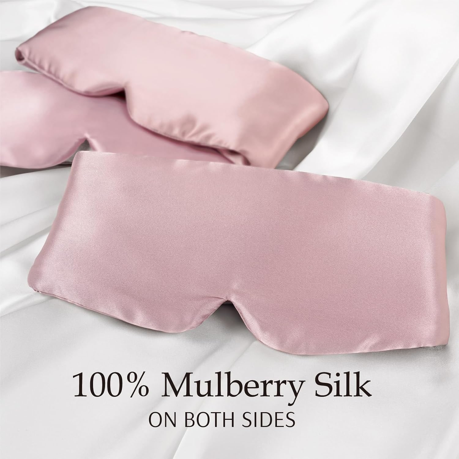 Light Plum Silk Sleep Mask with Ear Band: image 2