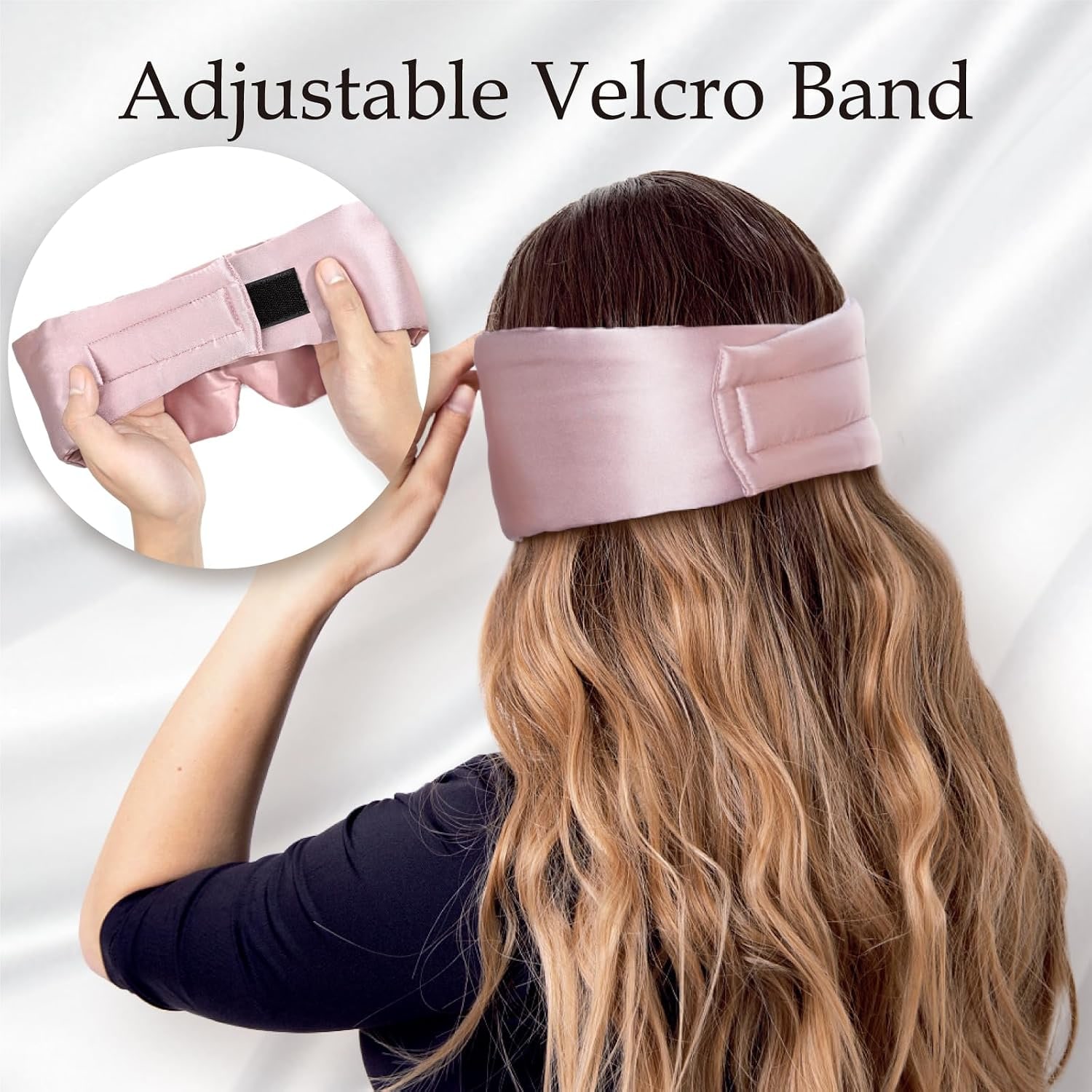Light Plum Silk Sleep Mask with Ear Band: image 3
