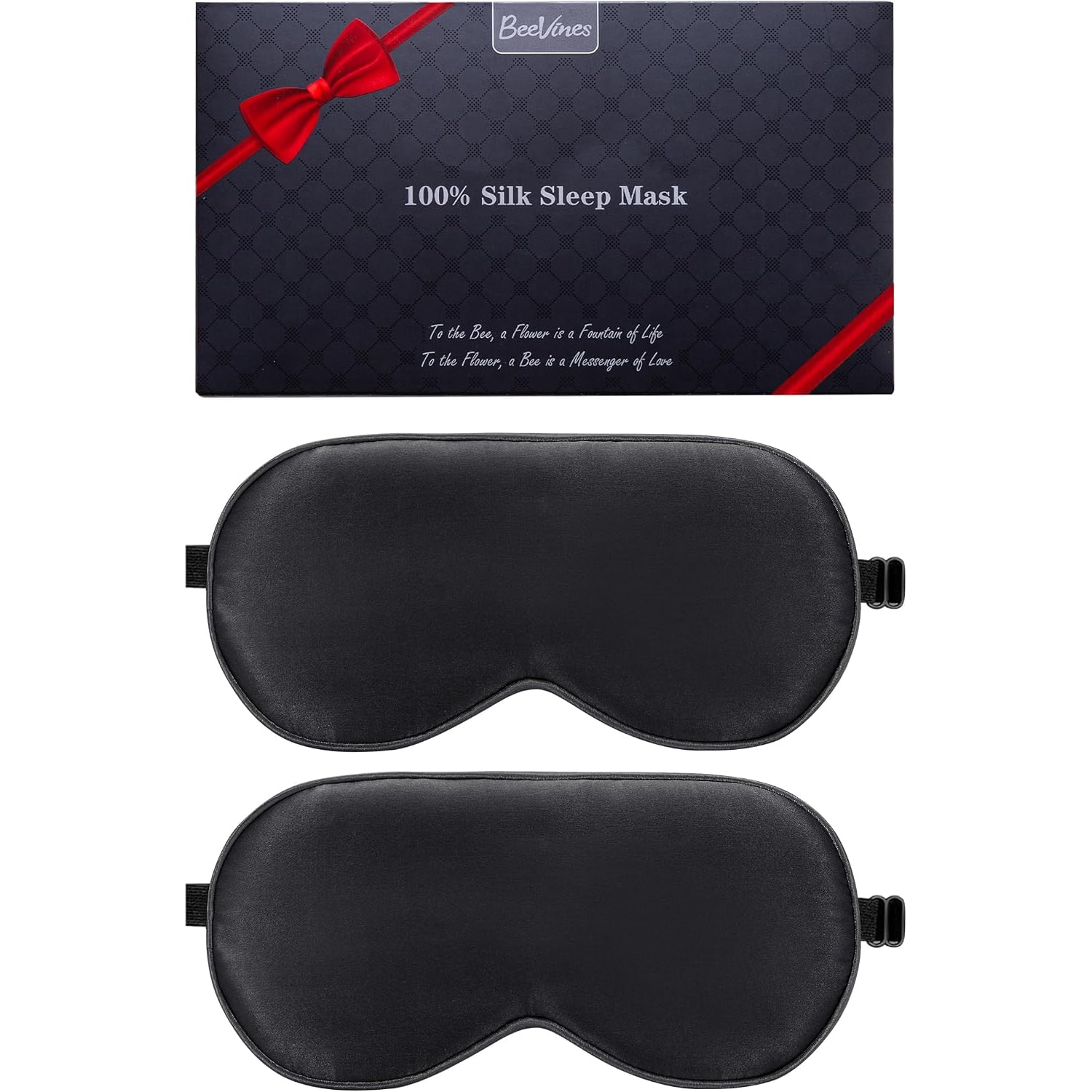 Mulberry Silk Sleep Masks 2 Pack in Black: image 1
