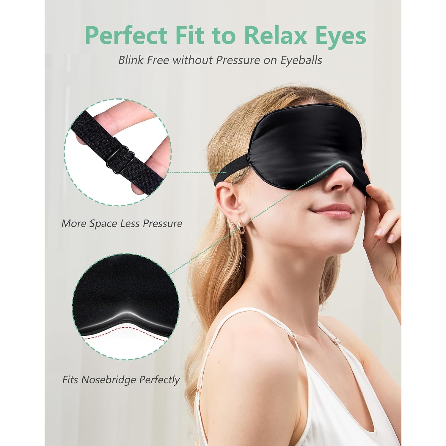 Mulberry Silk Sleep Masks 2 Pack in Black: image 2
