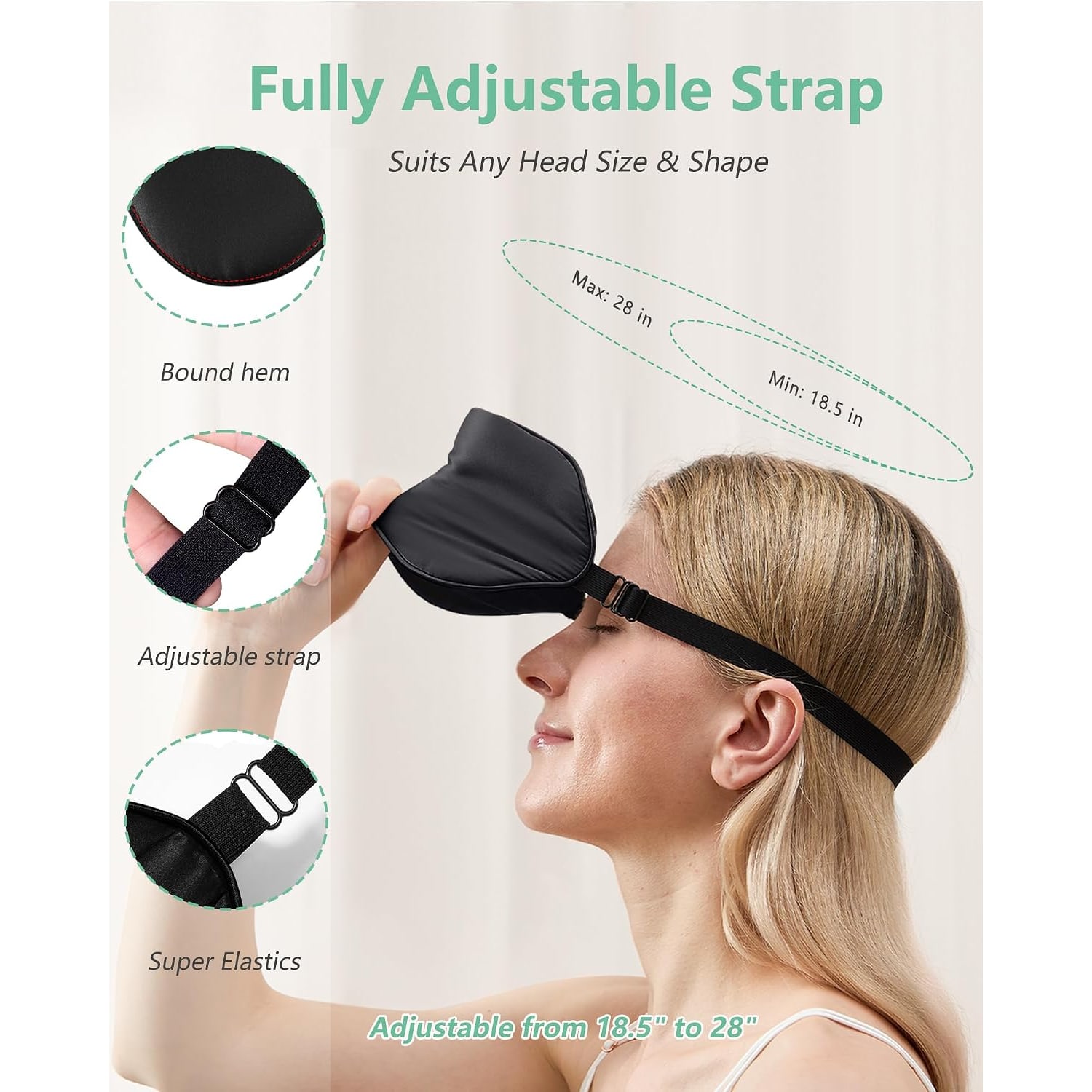 Mulberry Silk Sleep Masks 2 Pack in Black: image 3